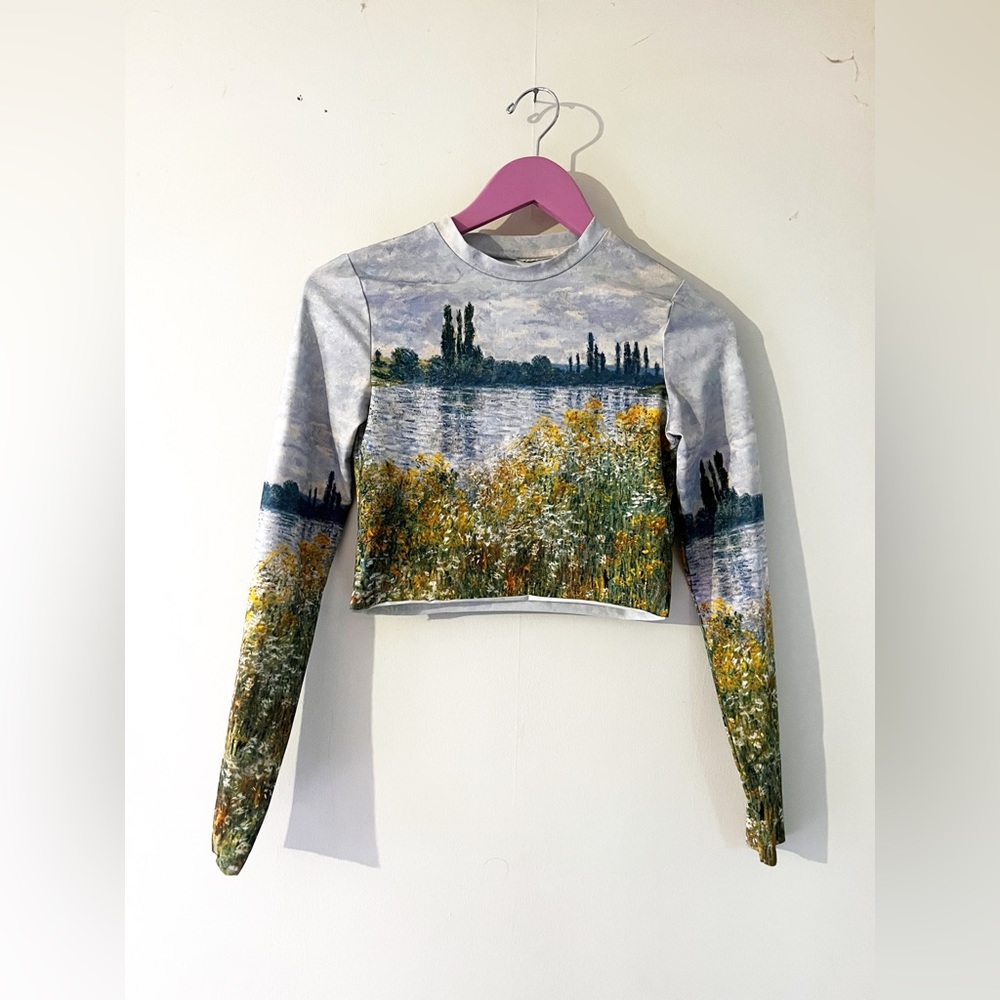Gorgeous painting stretchy Top Shop cropped top